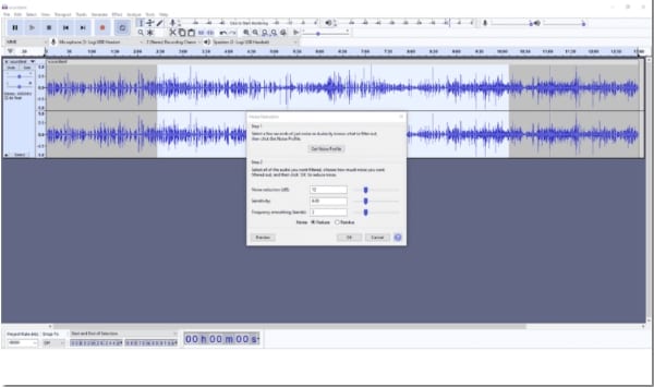 audacity noise reduction dialogue box