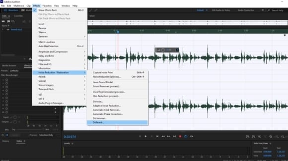 adobe audition dereverb effect