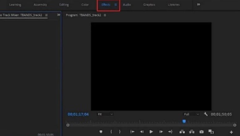 choose effects in premiere pro