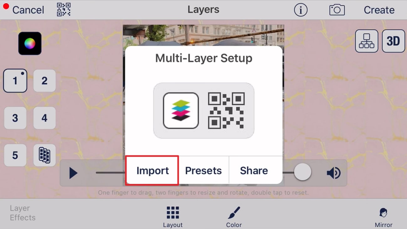 choose the import option