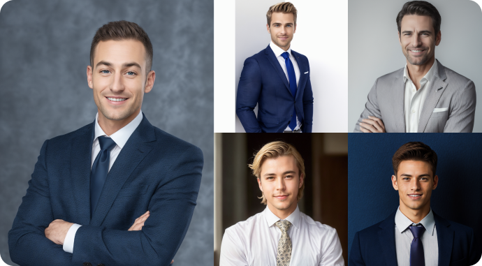 multiple linkedin headshot styles